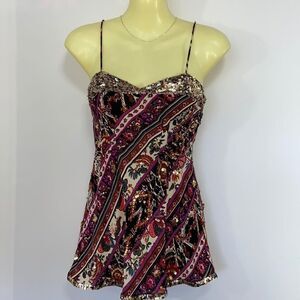 Diane Von Furstenberg  Chemise“Natalya Sequin “Silk Sequin Chemise Top N…